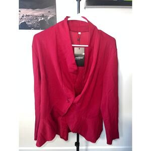 Red Single Buttom Long Sleeve Fashion Women's Top sz XL